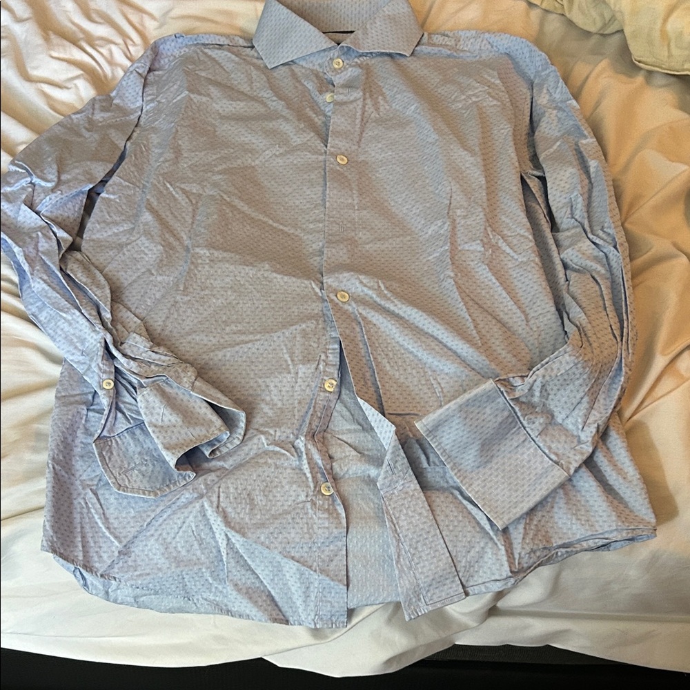 Bugachi Men's Blue Dress‎ Shirt
